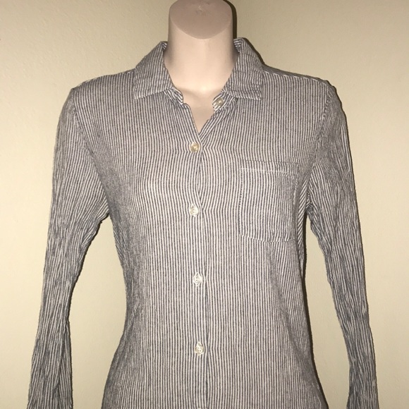 August Silk striped button down long sleeve - Picture 7 of 8